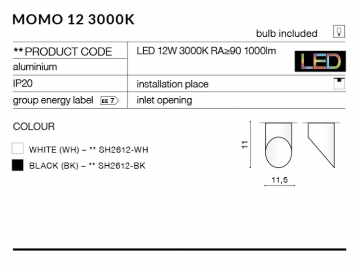 Точковий світильник AZzardo MOMO 12 AZ2281 (SH2612BK) фото