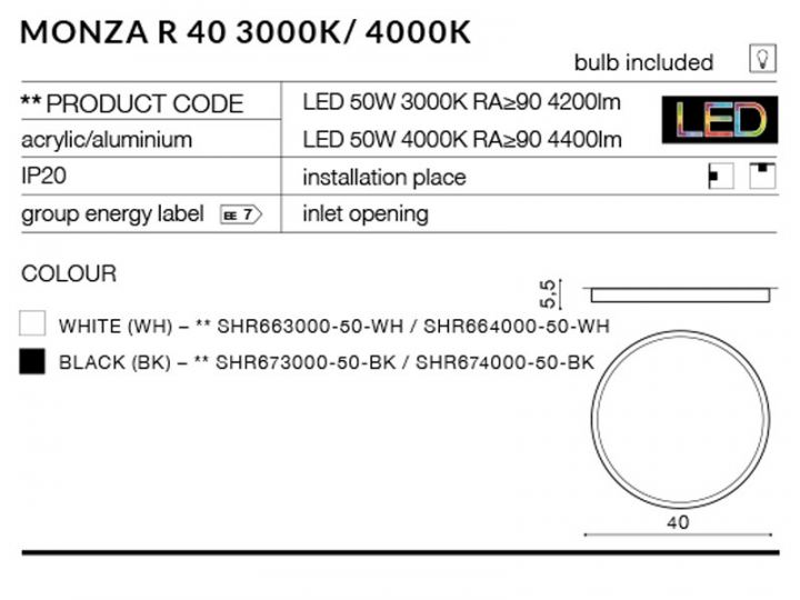 Стельовий світильник AZzardo MONZA R 40 AZ2266 (SHR67400050BK)