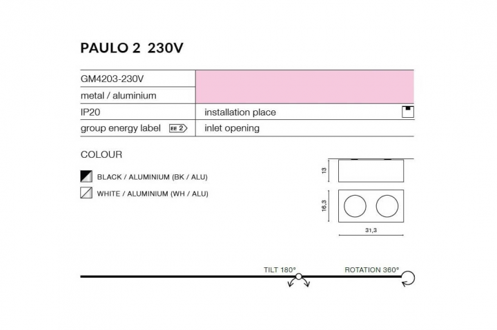 Точковий світильник AZzardo PAULO 2 230V AZ0962 (GM4203WHALU) фото