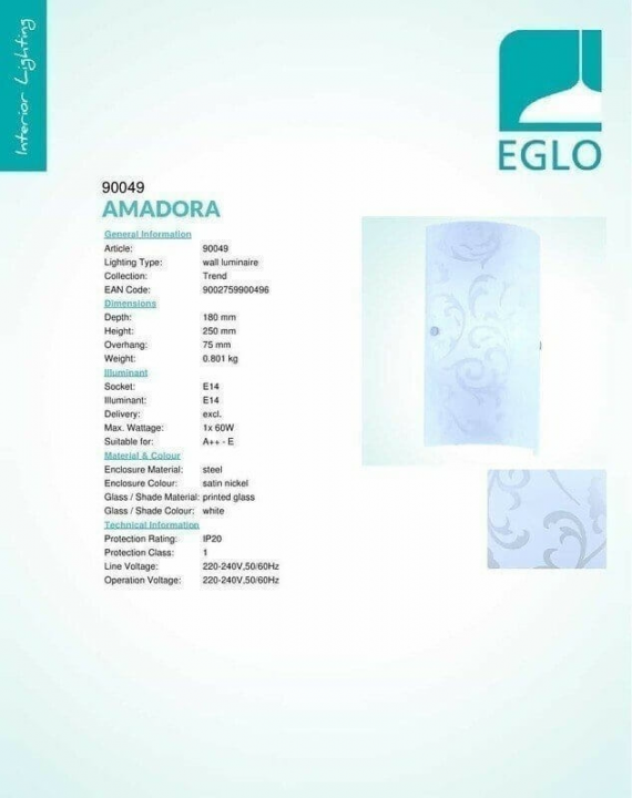Бра Eglo Amadora 90049