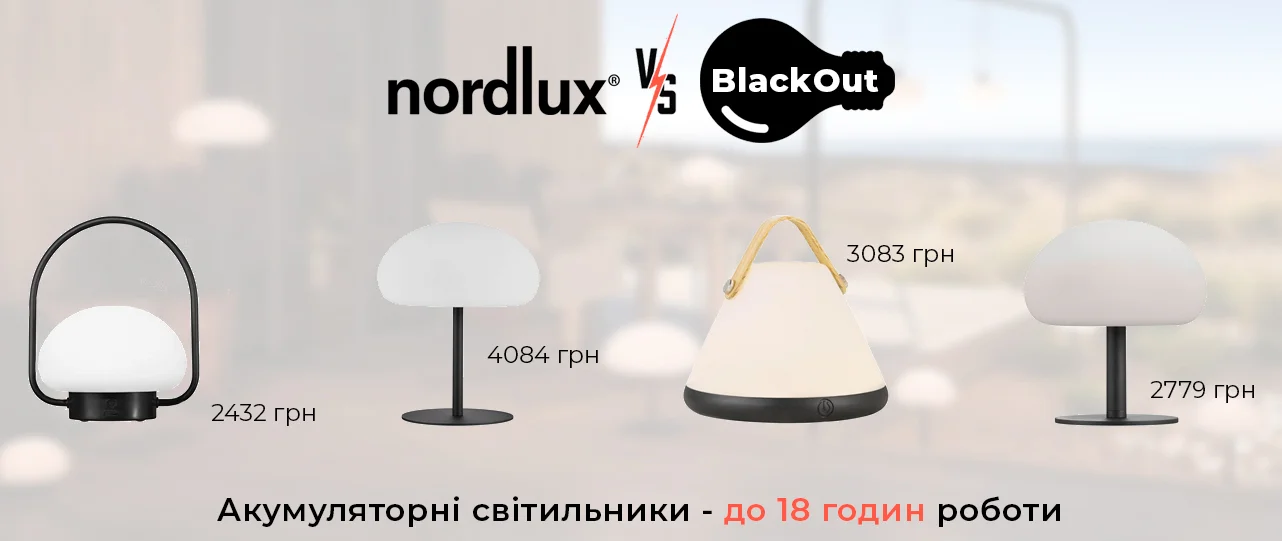 Знижки на акумуляторні світильники Nordlux